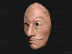 Money Heist Mask - Mixed Version Korea and Spainish 3D-Druckmodell