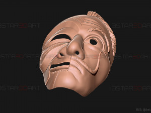 Money Heist Mask - Mixed Version Korea and Spainish 3D-Druckmodell