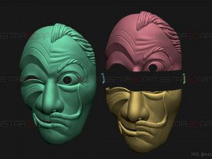 Money Heist Mask - Mixed Version Korea and Spainish 3D-Druckmodell