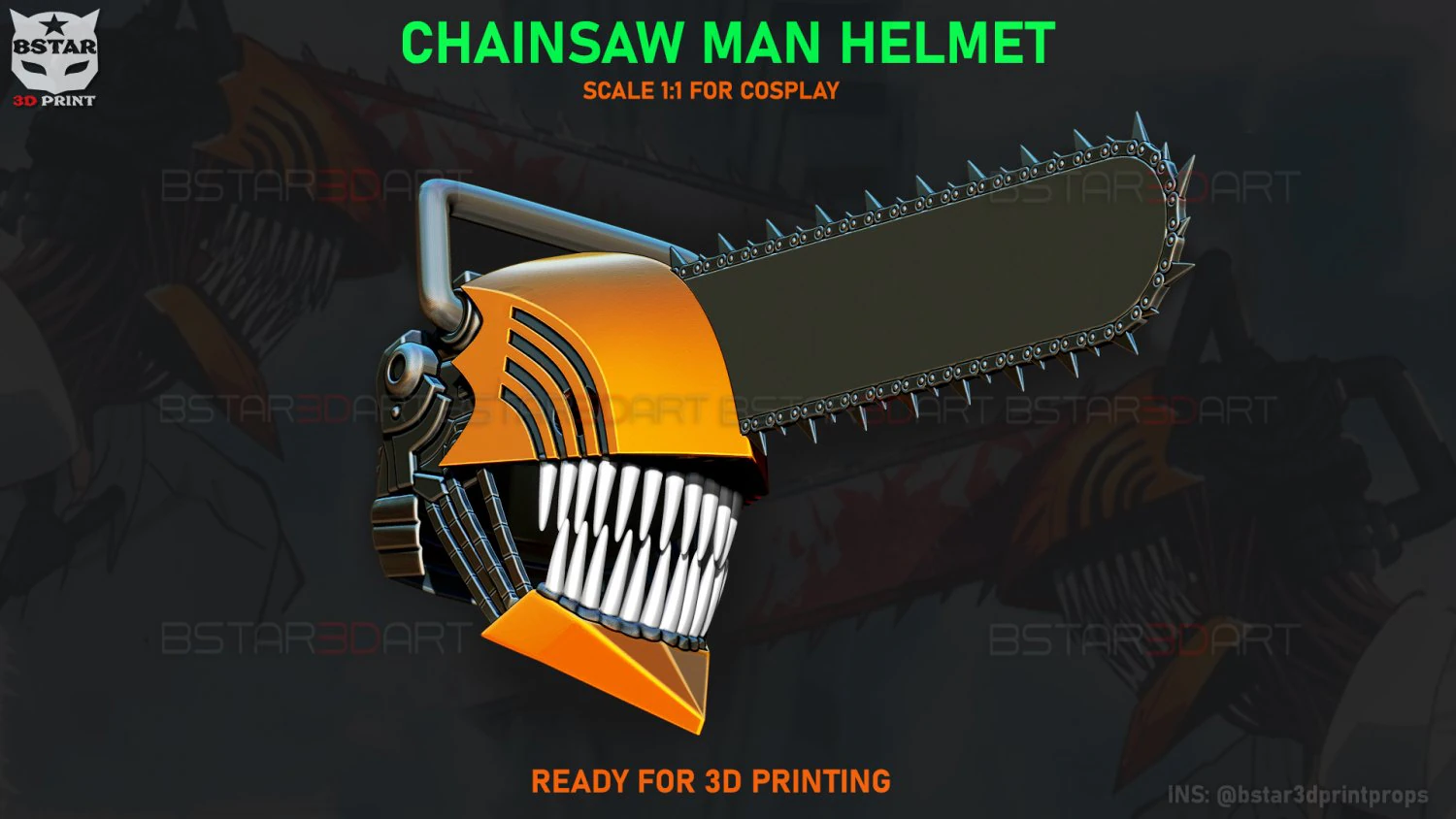 Chainsaw Man Helmet - Denji Cosplay 3D print model 3D Print Model .c4d .max .obj .3ds .fbx .stl .blend