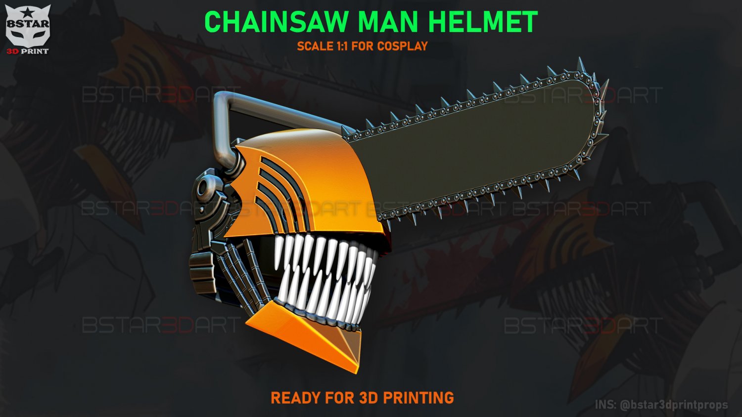 Chainsaw man helmet 3d printable model 3D model 3D printable