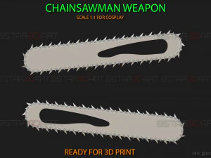 Bra&ccedil;os de l&acirc;mina de homem serra el&eacute;trica - Denji Cosplay Modelo de Impressão 3D