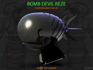 Bomb Devil Reze Helm &ndash; Chainsawman Cosplay 3D-Druckmodell 3D Druckmodell