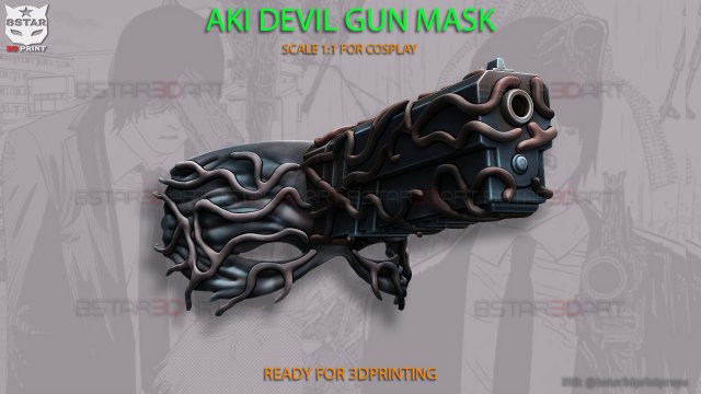 Aki Devil Mask - Chainsawman Cosplay 3Dプリントモデル .c4d .max .obj .3ds .fbx .stl .blend