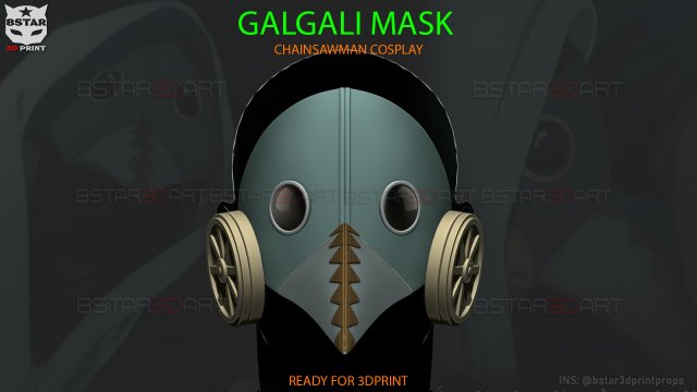 Galgali Mask - ChainsawMan Cosplay Modelo de Impressão 3D .c4d .max .obj .3ds .fbx .stl .blend 
