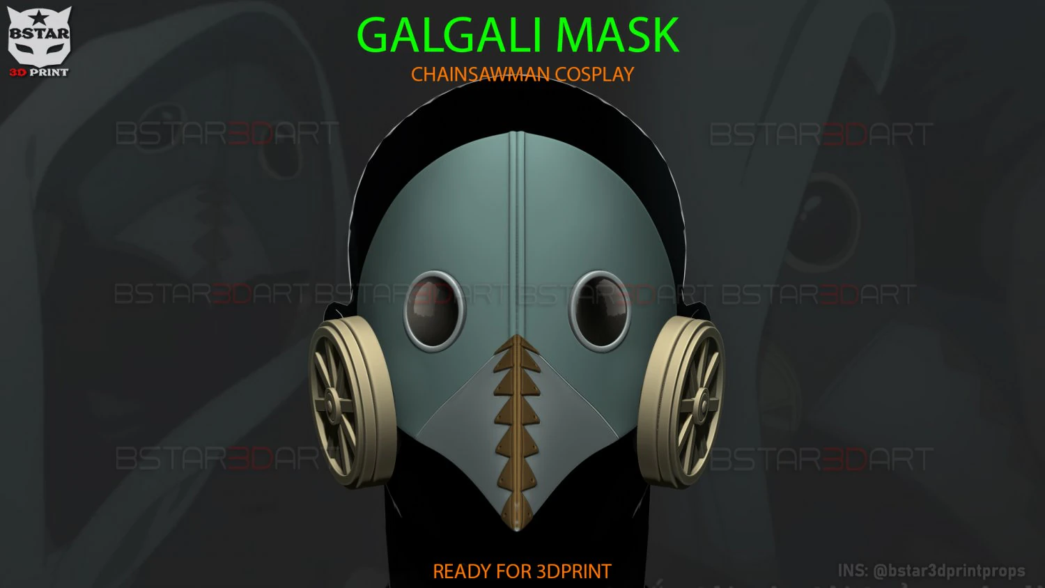 Galgali Mask - ChainsawMan Cosplay 3D Print Model .c4d .max .obj .3ds .fbx .stl .blend 