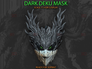 Dark Deku Mask - My Hero Academia Cosplay 3D Print Model