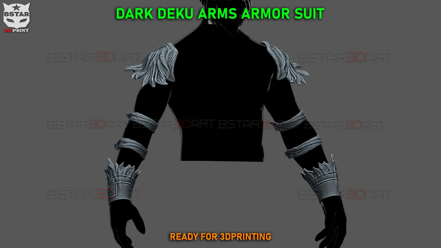 Dark Deku Arms Armor Suit - My Hero Academia Cosplay 3D Print Model .c4d .max .obj .3ds .fbx .stl .blend 