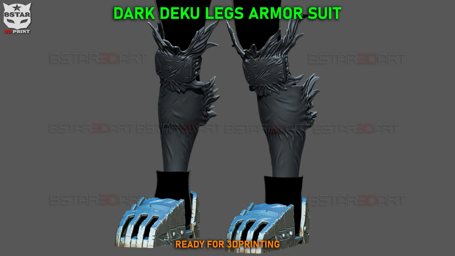 Dark Deku Legs Armor Suit - My Hero Academia Cosplay 3D Print Model .c4d .max .obj .3ds .fbx .stl .blend 