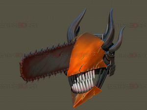 Chainsaw Man Full Form Devil Helmet - Denji Cosplay 3D Принт Модель