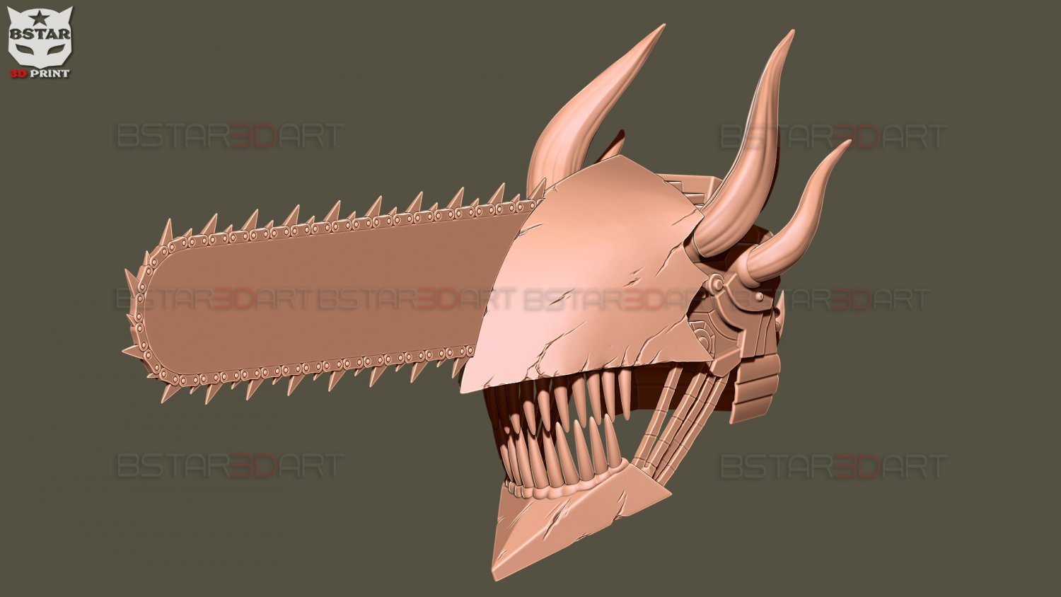 Chainsaw Man Full Form Devil Helmet - Denji Cosplay 3D model 3D printable