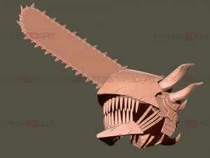 Chainsaw Man Full Form Devil Helmet - Denji Cosplay 3D Принт Модель