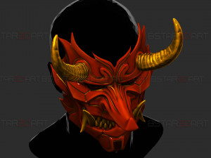 Cyber Samurai Hannya Mask - Japanese Ghost Mask Modèles 3D en vedette