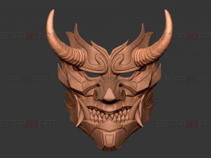 Cyber Samurai Hannya Mask - Japanese Ghost Mask Modèles 3D en vedette