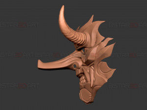 Cyber Samurai Hannya Mask - Japanese Ghost Mask Modèles 3D en vedette