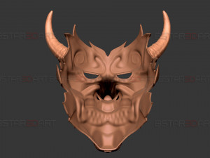 Cyber Samurai Hannya Mask - Japanese Ghost Mask Modèles 3D en vedette