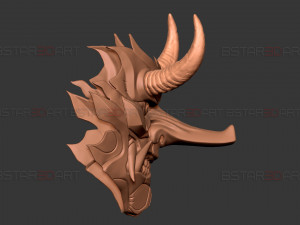 Cyber Samurai Hannya Mask - Japanese Ghost Mask Modèles 3D en vedette