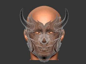 Cyber Samurai Hannya Mask - Japanese Ghost Mask Modèles 3D en vedette