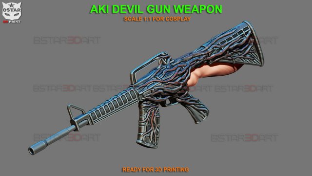 Aki Devil Blade Hand Weapon - Chainsawman Cosplay 3D 프린트 모델 .c4d .max .obj .3ds .fbx .stl .blend 