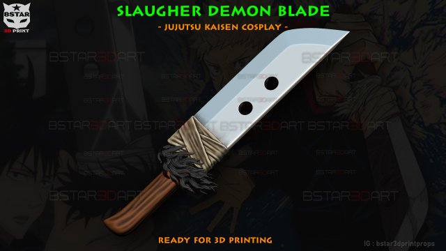 Slaugher Demon Blade - Yuji Itadori Weapon - Jujutsu Kaisen Cosplay 3D Baskı Modeli .c4d .max .obj .3ds .fbx .stl .blend 