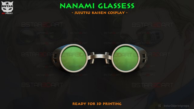 Nanami Glassess - Jujutsu Kaisen Cosplay 3D 프린트 모델 .c4d .max .obj .3ds .fbx .stl .blend 