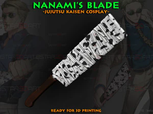 नानामी ब्लेड हथियार - जुजुत्सु कैसेन कॉस्प्ले 3D प्रिंट मॉडल