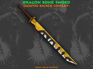 Dragon Bone Sword - Maki Weapon - Jujutsu Kaisen Cosplay 3D Print Model