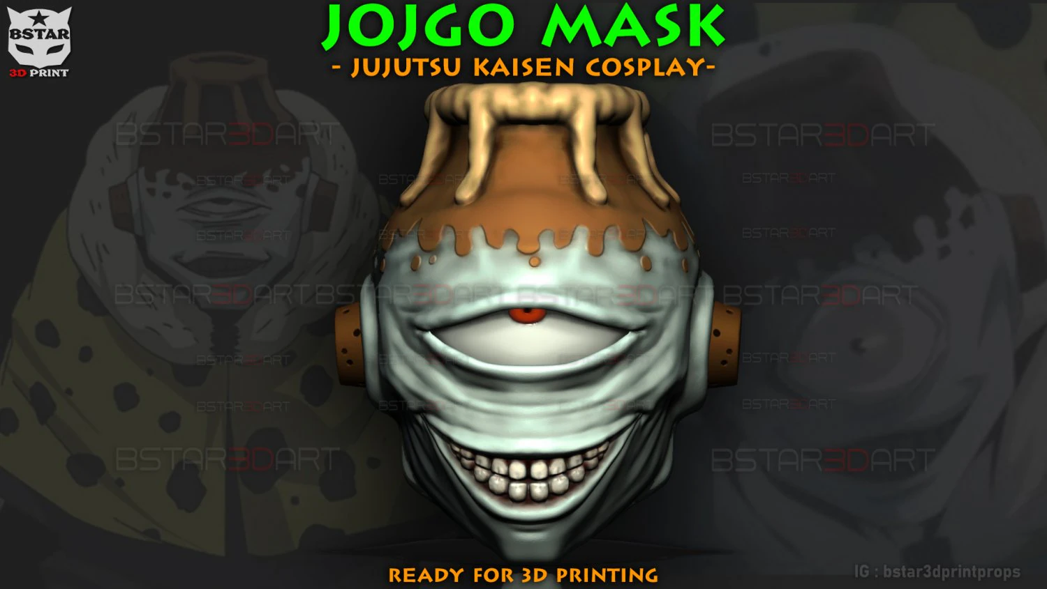 Jogo Mask - Jujutsu Kaisen cosplay 3D Print Model .c4d .max .obj .3ds .fbx .stl .blend 