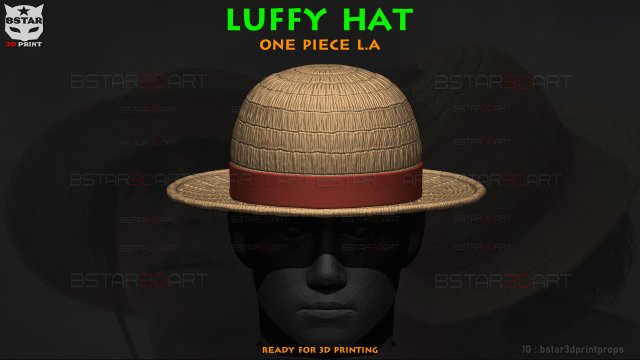 One Piece LA - Luffy Hat High Quality Modello di stampa 3D .c4d .max .obj .3ds .fbx .stl .blend 