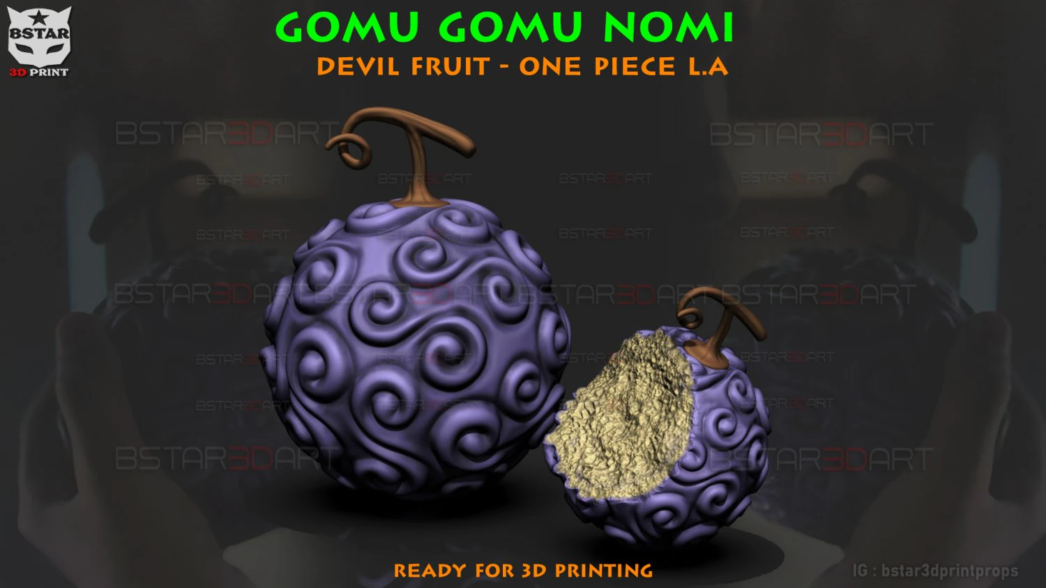 Gomu Gomu No Mi -Luffy Akuma no Mi em One Piece LA Modelo de Impressão 3D .c4d .max .obj .3ds .fbx .stl .blend 