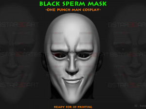 Black Sperm Mask - One Punch Man Cosplay 3D Print Model