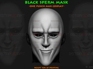 Schwarze Spermamaske - One Punch Man Cosplay 3D Druckmodell