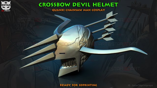 Crossbow Devil Quanxi Helmet - Chainsaw Man Cosplay Modelo de impresión 3D .c4d .max .obj .3ds .fbx .stl .blend 