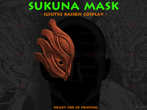 Sukuna Mask - Jujutsu Kaisen Cosplay Model Cetak 3D