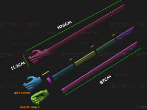 Shigemo Hand Sword - Jujutsu Kaisen Cosplay 3D Принт Модель