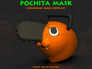 M&aacute;scara Pochita - Cosplay do Homem Serra El&eacute;trica Modelo de Impressão 3D