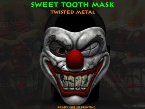 Masque en m&eacute;tal torsad&eacute; Sweet Tooth de haute qualit&eacute; Modèles 3D en vedette