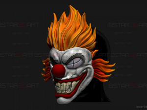 Sweet Tooth Twisted Metal Mask With Hair High Quality 3D Print Model