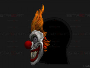 Sweet Tooth Twisted Metal Mask With Hair High Quality 3D Print Model