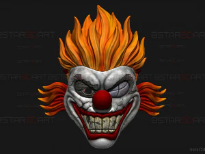 Sweet Tooth Twisted Metal Mask With Hair High Quality 3D Print Model