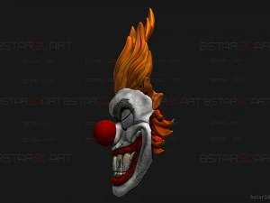 Sweet Tooth Twisted Metal Mask With Hair High Quality 3D Print Model
