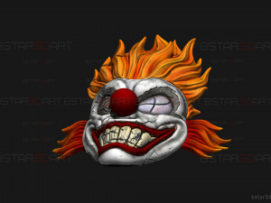 Sweet Tooth Twisted Metal Mask With Hair High Quality 3D Print Model