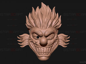Sweet Tooth Twisted Metal Mask With Hair High Quality 3D Print Model