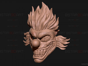 Sweet Tooth Twisted Metal Mask With Hair High Quality 3D Print Model