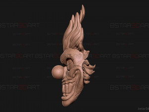 Sweet Tooth Twisted Metal Mask With Hair High Quality 3D Print Model