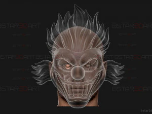 Sweet Tooth Twisted Metal Mask With Hair High Quality 3D Print Model