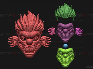 Sweet Tooth Twisted Metal Mask With Hair High Quality 3D Print Model