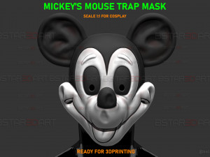 Mickey Mouse Trap Mask - Halloween Cosplay 3Dプリントモデル