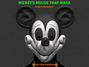 M&aacute;scara de trampa de Mickey Mouse - Cosplay de Halloween Modelo de impresión 3D