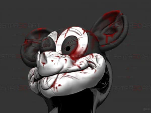 Mickey Mouse Trap Mask - Damaged Version - Halloween Cosplay 3D Print Model